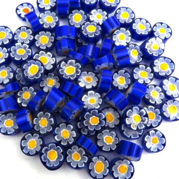 7/8 Blue/Aqua Flowers T62