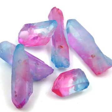 2 tone Geode: Aqua/Fuchsia