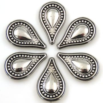 Large Teardrops: Silver: Set of 6