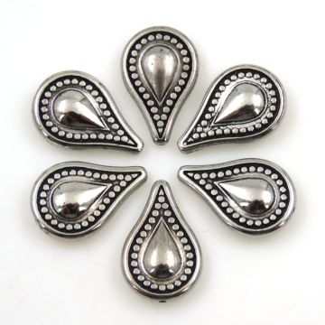 Small Teardrops: 25mm Antique Silver: Set of 6
