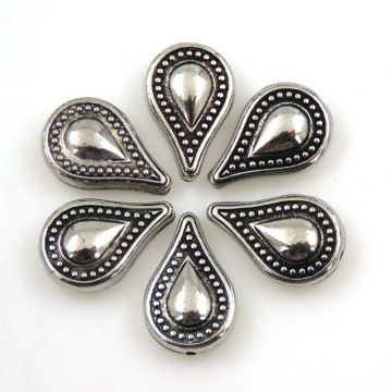 Mini Teardrops: 20mm Antique Silver: Set of 6