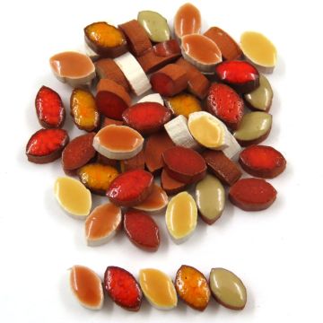 8mm Mini Petal: Orange Mix (+/-50 pieces)