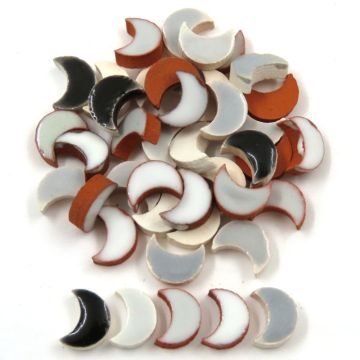 8mm Mini Moon: Noir/Blanc  Mix