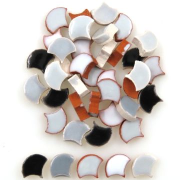 8mm Mini Scales: Noir/Blanc Mix (+/-36 pcs)