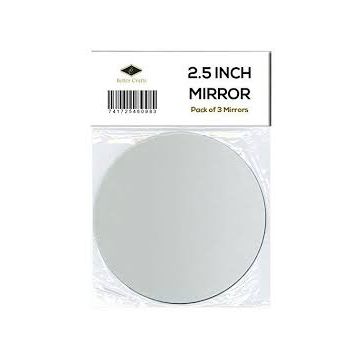 6,25cm Round Mirror (2mm thick): 3 pieces