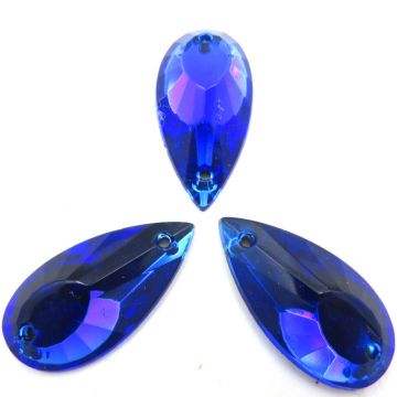 27x14mm Simulated Sapphire Teardrop: 2 pieces