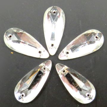 16x7mm Simulated Crystal Teardrop: 5 pieces