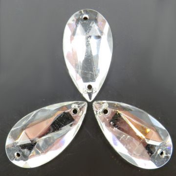27x14mm Simulated Crystal Teardrop: 2 pieces