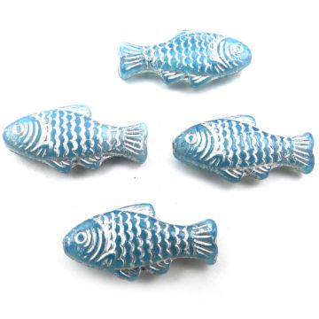 4 Fish: Blue w/ Silver