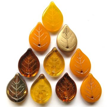 Leaf Mix 18mm: Marigold  (+/-18pcs)