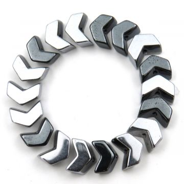 Electroplated Chevron Beads: Silver