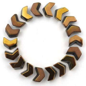 Electroplated Chevron Beads: Gold