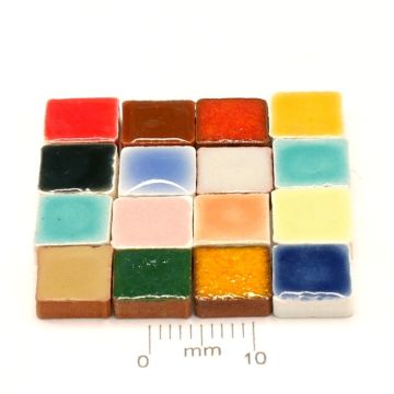 8mm Mini Square Mix: Multi: +/-35pcs