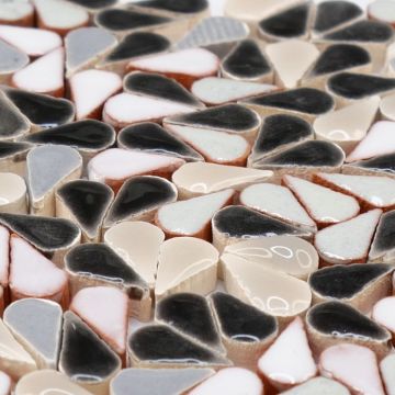 8mm Mini Teardrop: Blank/Noir Mix (+/-100pcs)