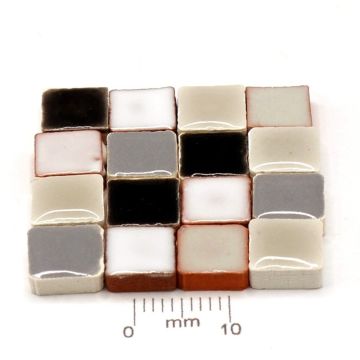8mm Mini Square: Black/White (500pcs)