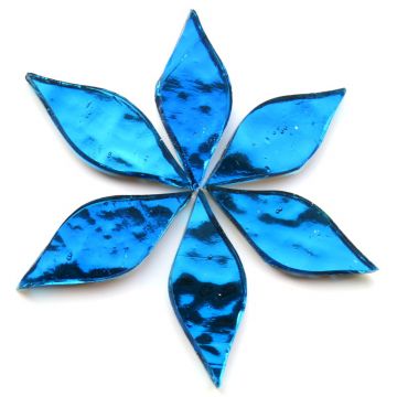 Small Petals: AR29 Peacock Blue Wavy: 6 tiles