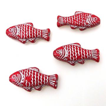 4 Fish: Red w/ Silver