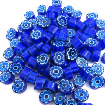 7/8 Blue/Aqua Flowers T62