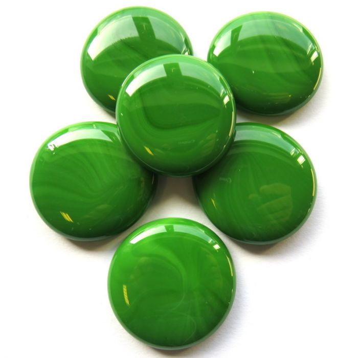 Glass Flat Marbles, Green